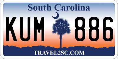 SC license plate KUM886