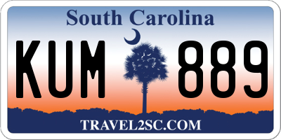 SC license plate KUM889