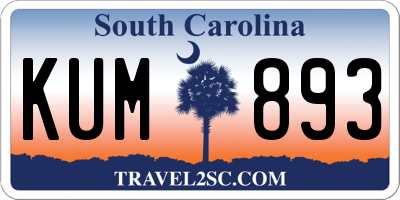 SC license plate KUM893