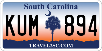 SC license plate KUM894