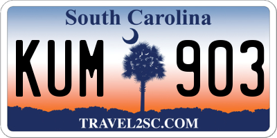 SC license plate KUM903