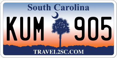 SC license plate KUM905