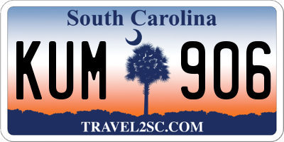 SC license plate KUM906