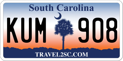 SC license plate KUM908