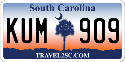 SC license plate KUM909