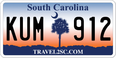 SC license plate KUM912