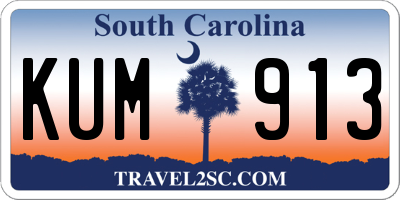 SC license plate KUM913