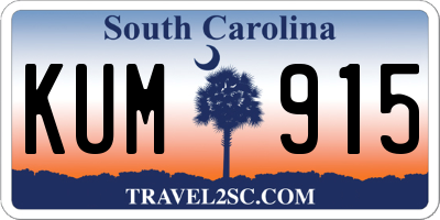 SC license plate KUM915