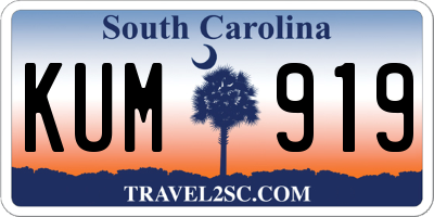 SC license plate KUM919