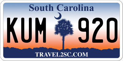 SC license plate KUM920