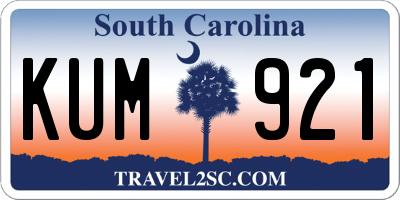 SC license plate KUM921