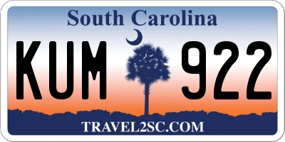 SC license plate KUM922
