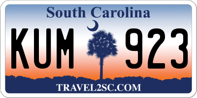 SC license plate KUM923