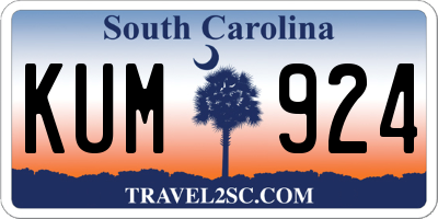 SC license plate KUM924