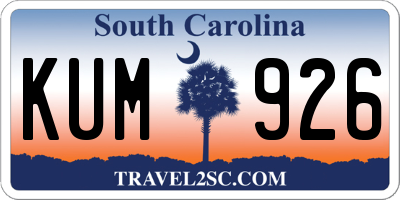 SC license plate KUM926