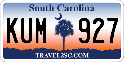 SC license plate KUM927