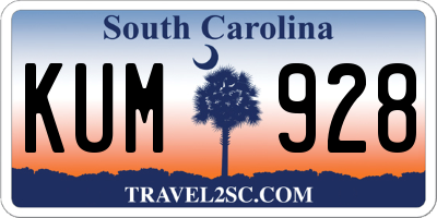 SC license plate KUM928