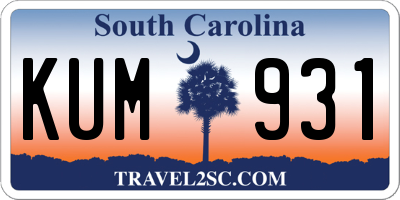 SC license plate KUM931