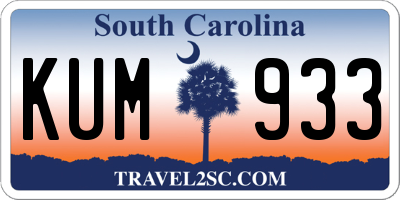 SC license plate KUM933