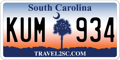 SC license plate KUM934