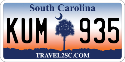 SC license plate KUM935