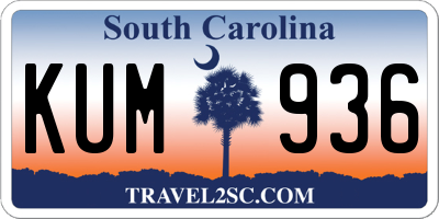 SC license plate KUM936