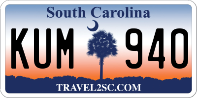 SC license plate KUM940