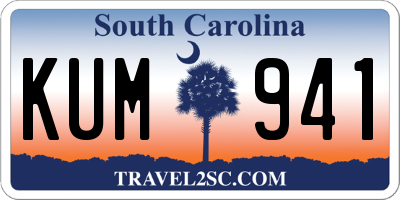 SC license plate KUM941