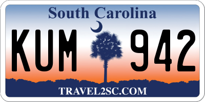 SC license plate KUM942