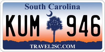 SC license plate KUM946