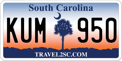 SC license plate KUM950