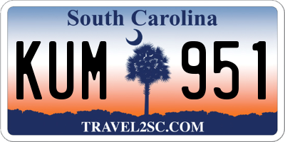 SC license plate KUM951