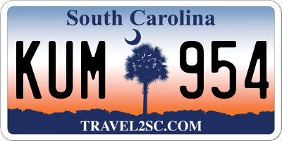 SC license plate KUM954