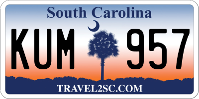 SC license plate KUM957