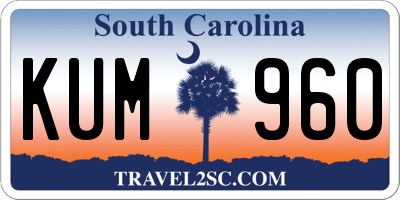 SC license plate KUM960