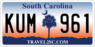 SC license plate KUM961