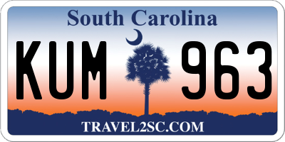 SC license plate KUM963