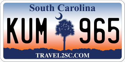 SC license plate KUM965