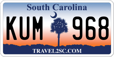 SC license plate KUM968