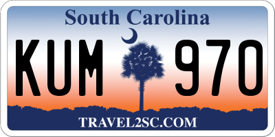 SC license plate KUM970