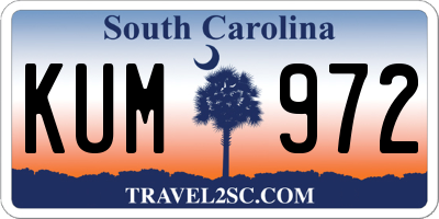 SC license plate KUM972