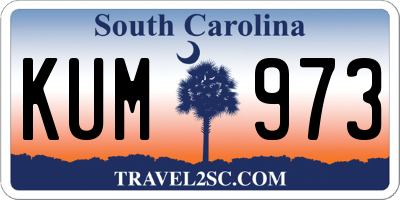 SC license plate KUM973
