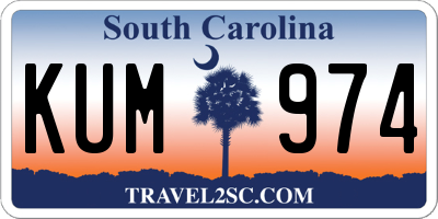 SC license plate KUM974