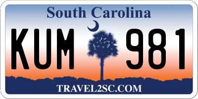 SC license plate KUM981
