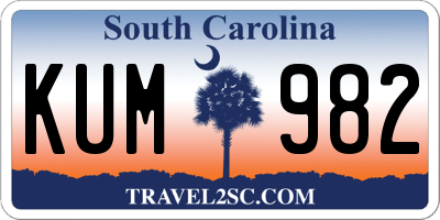 SC license plate KUM982