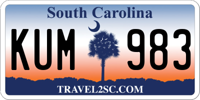 SC license plate KUM983