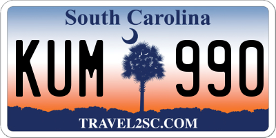 SC license plate KUM990