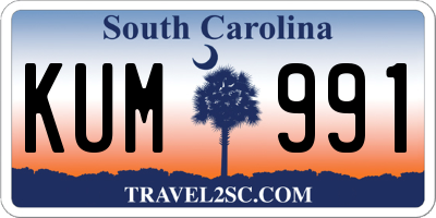 SC license plate KUM991
