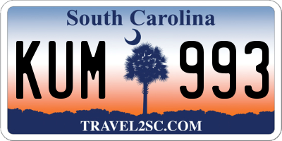 SC license plate KUM993