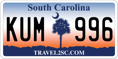 SC license plate KUM996